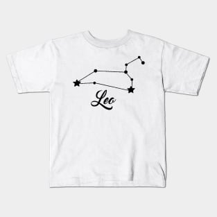 Leo - Black print Kids T-Shirt